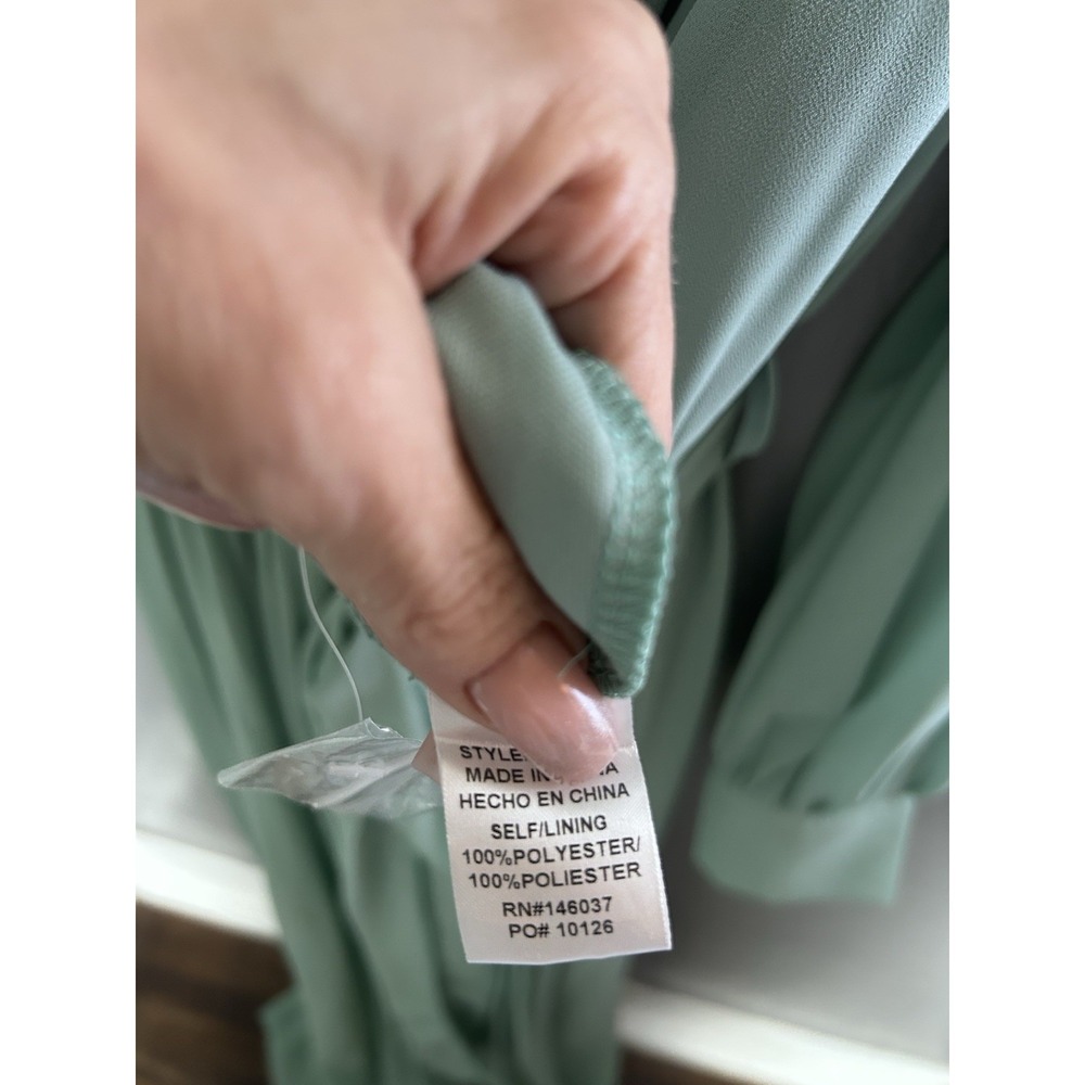 Women's Balticborn Mint Green Long Maxi Gown Size V Neckline Size L Bridesmaid - Picture 5 of 11